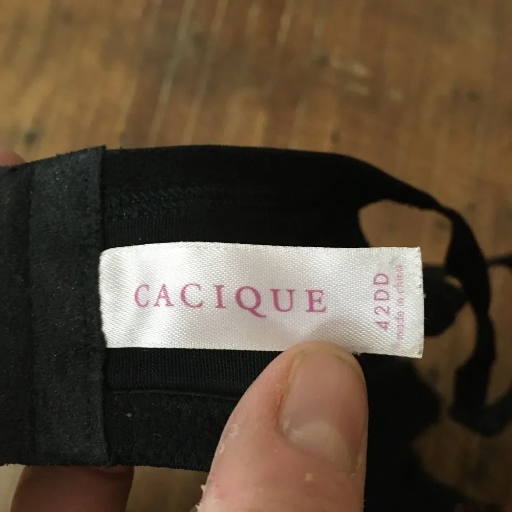 Cacique 42DD black full figure curvy girl everyday bra